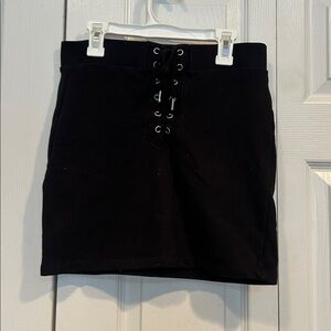 Black Lace Up Skirt From Forever 21